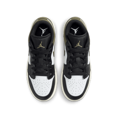 Big Kids' Air Jordan 1 Low "Black Toe Medium Olive"