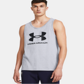 Men's Under Armour Sportstyle Logo Tank "Steel Light Heather/Black"