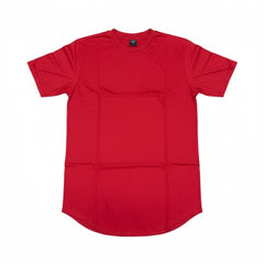 Men's The Closet Inc. Curved Hem T-Shirt -Plain Red