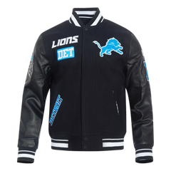Men's Pro Standard Detroit Lions Area Code Rib Wool Varsity Jacket