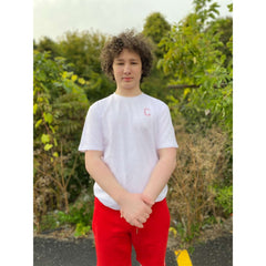 Men's The Closet Inc. White Tee Curved (Red)